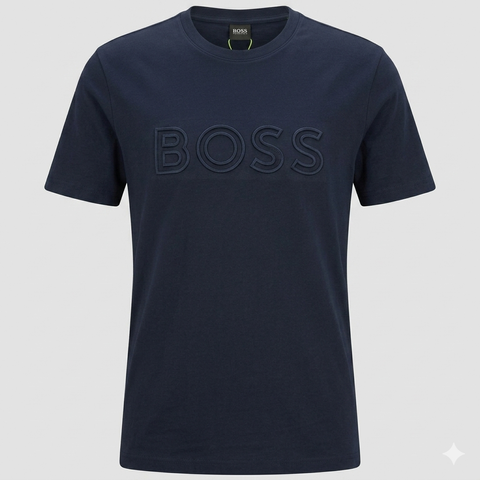 Чоловіча футболка BOSS Regular Fit Logo T-Shirt темно-синя розмір М (HB12002.4M) HB12002.4M фото