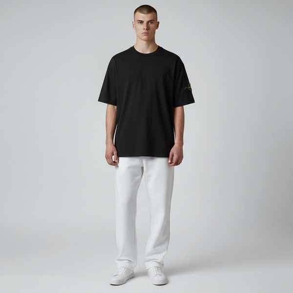 Чоловіча футболка Stone Island Regular-Fit Patch Logo T-Shirt чорна (SI12002.4M) SI12002.4M фото