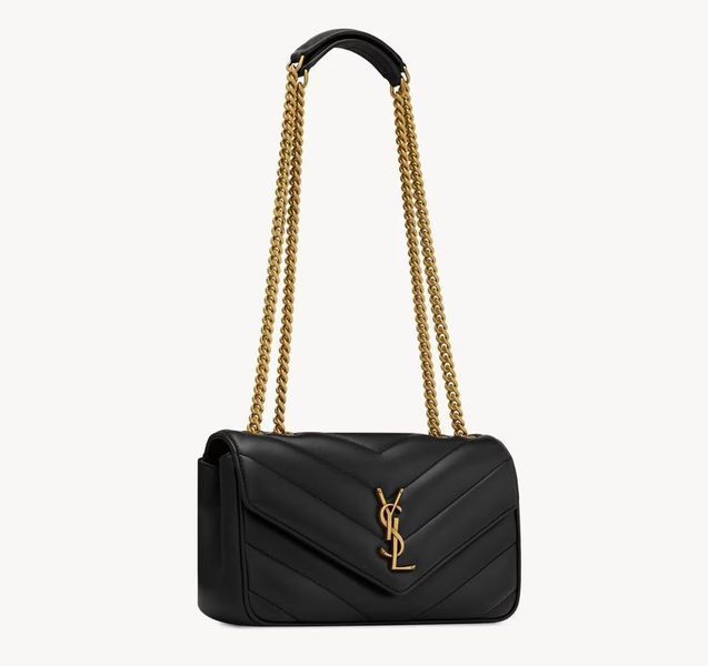 Сумка Saint Laurent Loulou Small Matelasse с ланцюжком, чорна b020217 фото