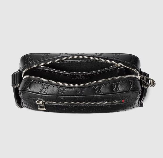 Сумка чоловіча через плече Gucci GG Emblem small, чорна b020212 фото