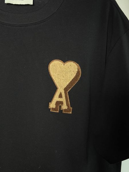 Чоловіча футболка AMI Paris Ami De Coeur Patch Big A Heart T-Shirt чорна (AP12004.2L) AP12004.2L фото