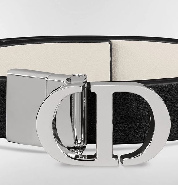 Ремінь шкіряний Dior 30 Montaigne Reversible Belt 20 мм Black / Latte d06023 фото