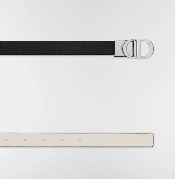 Ремінь шкіряний Dior 30 Montaigne Reversible Belt 20 мм Black / Latte d06023 фото