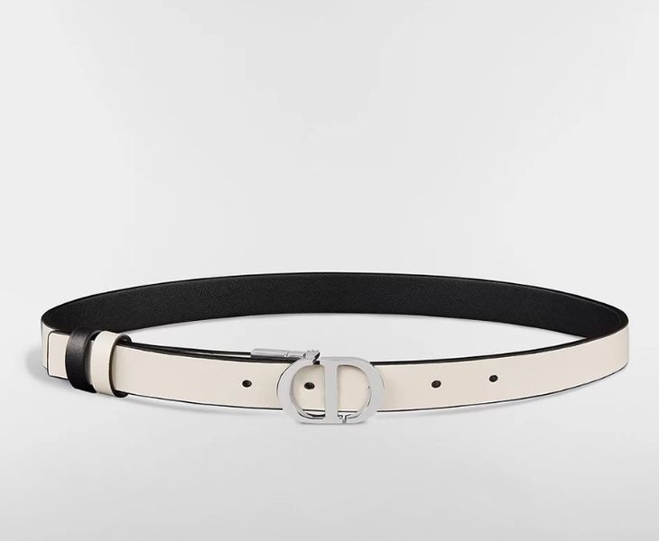 Ремінь шкіряний Dior 30 Montaigne Reversible Belt 20 мм Black / Latte d06023 фото