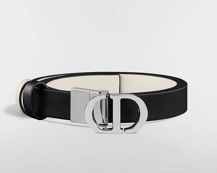 Ремінь шкіряний Dior 30 Montaigne Reversible Belt 20 мм Black / Latte d06023 фото