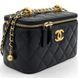 Сумка Chanel Lambskin Quilted Small Pearl Crush Vanity Case з ланцюжком, чорна b101104 фото 5