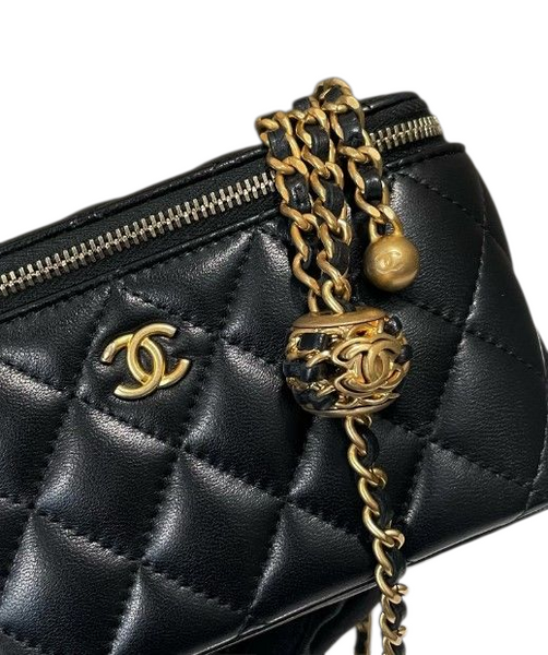 Сумка Chanel Pearl Crush Vanity Rectangular Black Lambskin, чорна b2711 фото