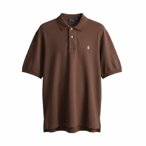 Чоловіча футболка-поло Ralph Lauren Classic Fit Mesh Polo Shirt коричнева (RL13002.4L) RL13002.4L фото