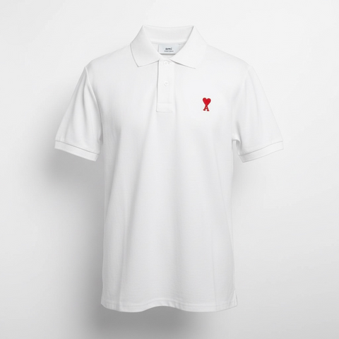 Чоловіча футболка-поло Ami Paris Ami De Coeur small logo Polo Shirt біла (AP12003.4M) AP12003.4M фото