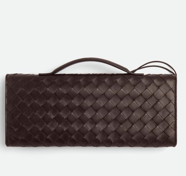 Клатч Bottega Veneta Andiamo Intrecciato з ручкою, колір Fondant (темно-коричневий) b020226 фото