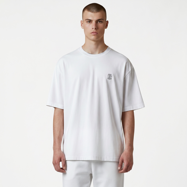 Чоловіча футболка Brunello Cucinelli Logo-Print Cotton-Jersey T-Shirt біла (BC12001.2L) BC12001.2L фото