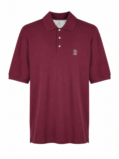 Чоловіча футболка-поло Brunello Cucinelli Logo-Print Cotton-Jersey T-Shirt бордова (BC13001.1M) BC13001.1M фото