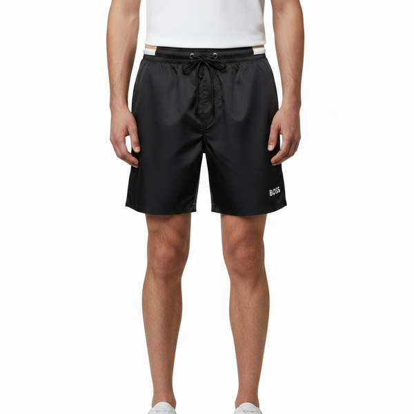 Чоловічі шорти для плавання BOSS Signature Stripe Swim Shorts чорні (HB18001.1M) HB18001.1M фото