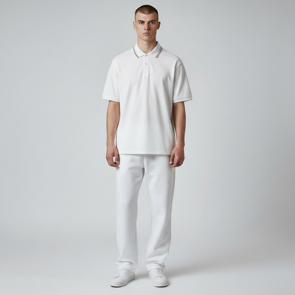 Чоловіча футболка поло BOSS Classic Tipped Polo shirt біла розмір М (HB13005.1M) HB13005.1M фото