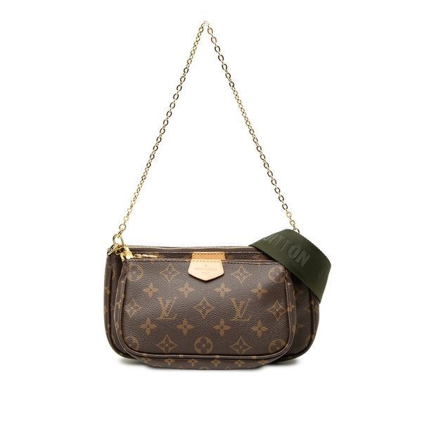 Жіноча сумка Louis Vuitton Multi Pochette Accessoires Monogram Canvas, коричнева louis17 фото