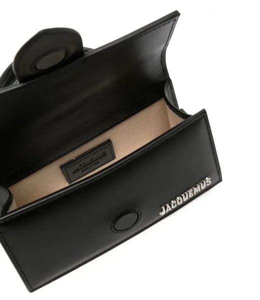 Жіноча сумка шкіряна Jacquemus Le Grand Bambino Shoulder Bag Чорна b289 фото