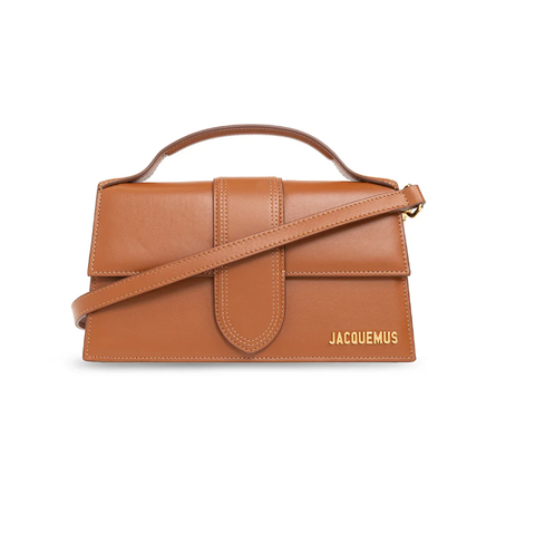 Жіноча сумка шкіряна Jacquemus Le Grand Bambino Shoulder Bag Коричнева b290 фото