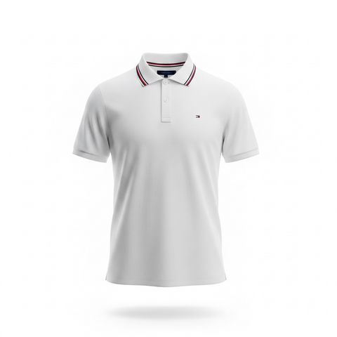 Чоловіча футболка поло Tommy Hilfiger RWB Collar Reg Polo, біла (TH12005.1M) TH12005.1M фото