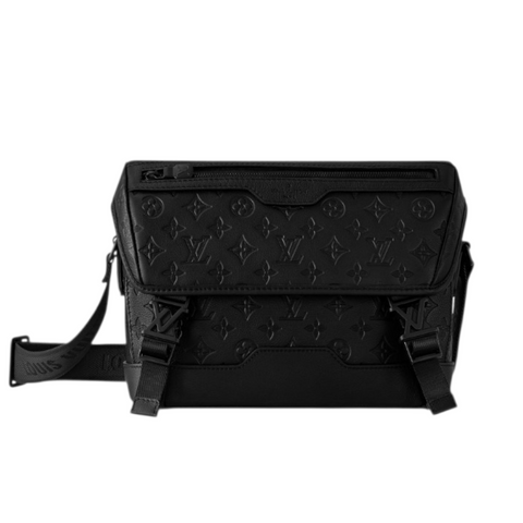Сумка-месенджер Voyager PM, Louis Vuitton Messenger Monogram Shadow, чорна louis09 фото
