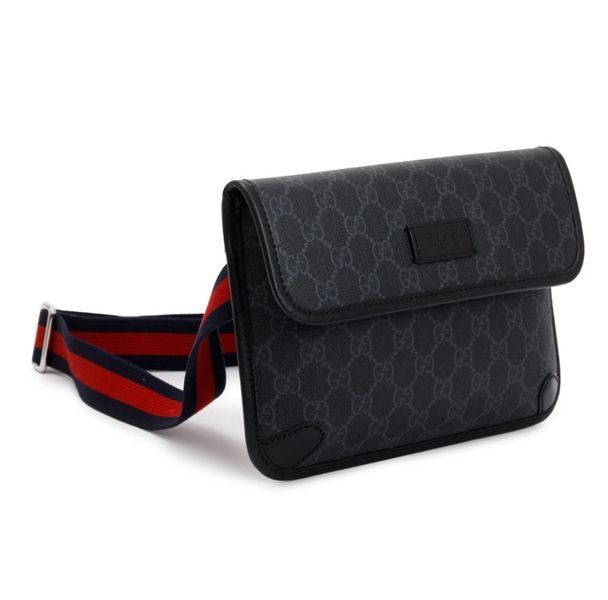 Поясна сумка Gucci GG Supreme, чорна b020209 фото